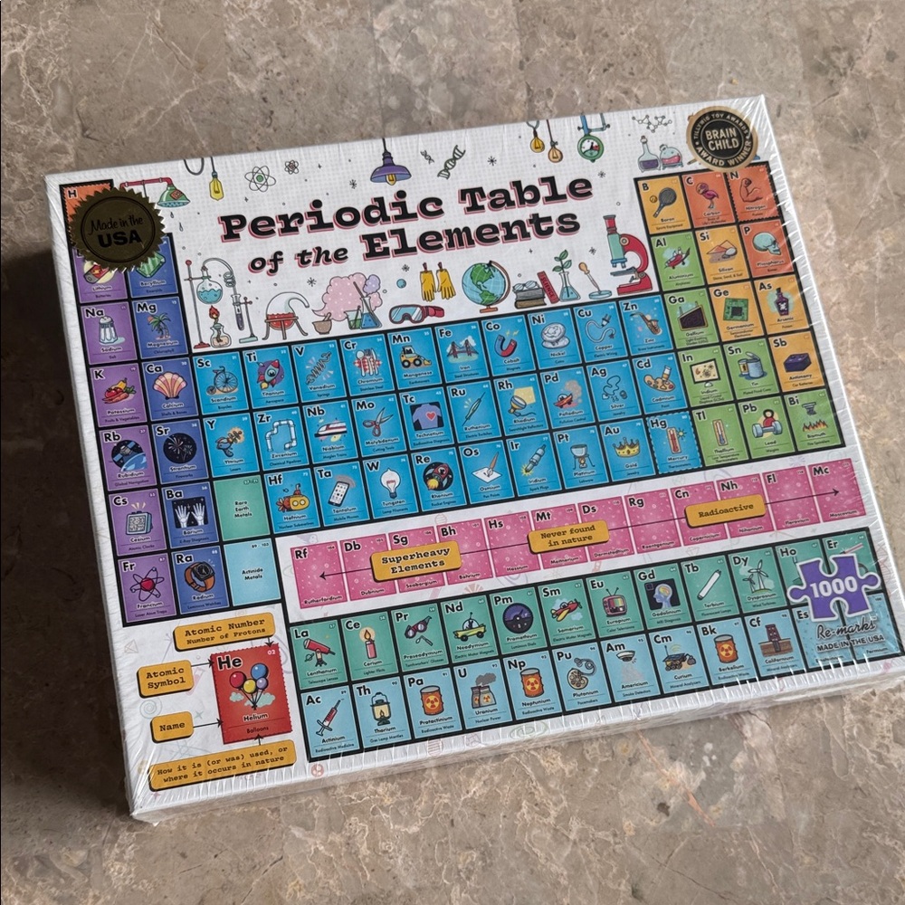 Periodic Table of the Elements Puzzle with poster by remarks new in box